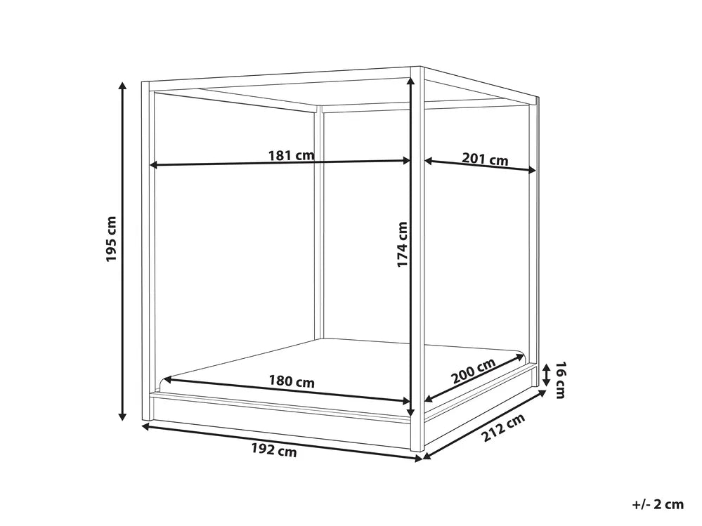 Four Poster Bed Wood  180 x 200 cm (EU Super King) Dark Brown Penny