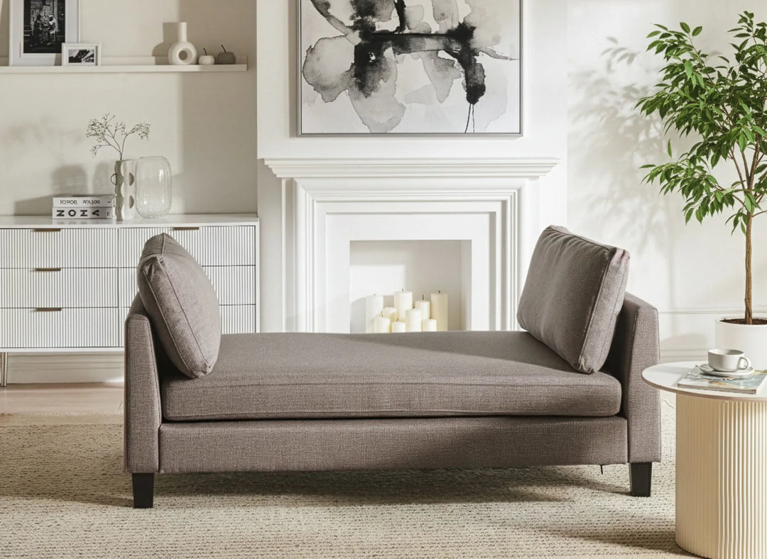 Chaise Longue Fabric Taupe Arla