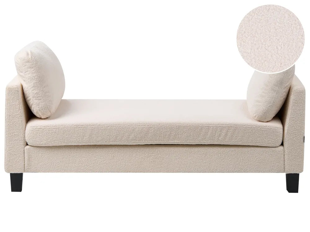 Chaise Longue Fabric Off-White Arla