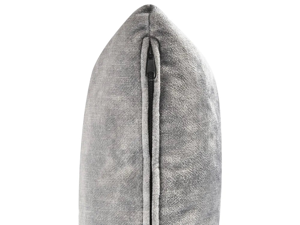 Left-Hand Chaise Lounge Velvet Grey Lydia