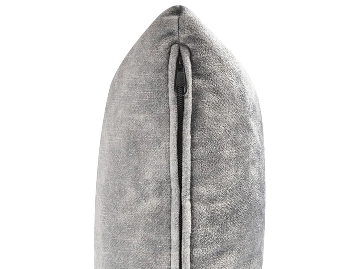 Left-Hand Chaise Lounge Velvet Grey Lydia