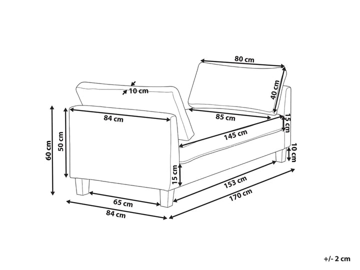 Chaise Longue Fabric Off-White Arla