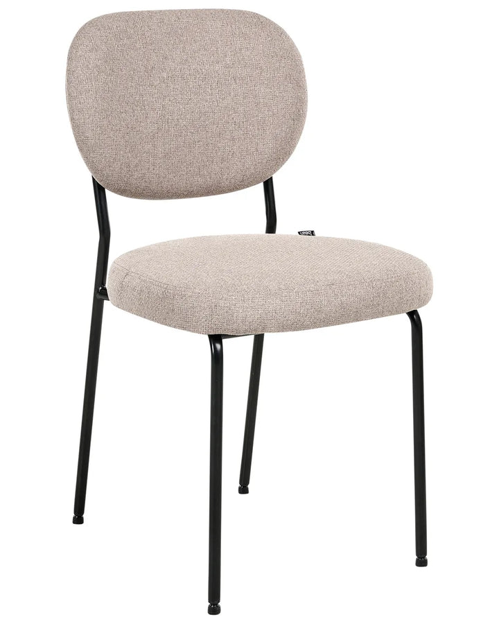 Set of 2 Dining Chairs Fabric Light Brown Althea