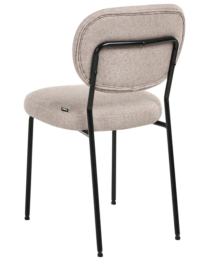 Set of 2 Dining Chairs Fabric Light Brown Althea