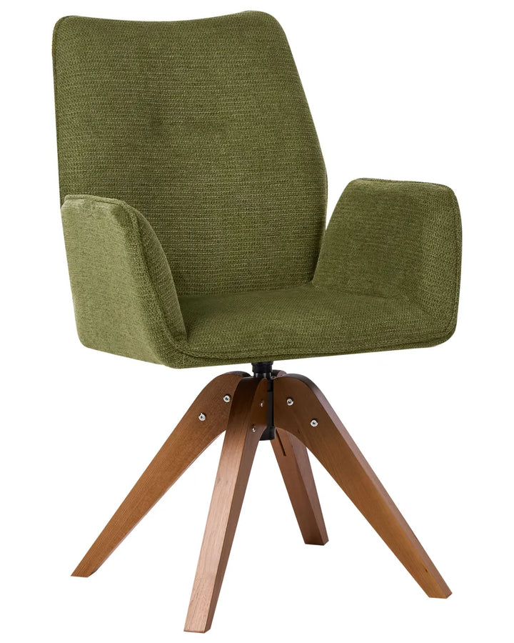 Dining Chair Swivel Faux Linen Green Allison