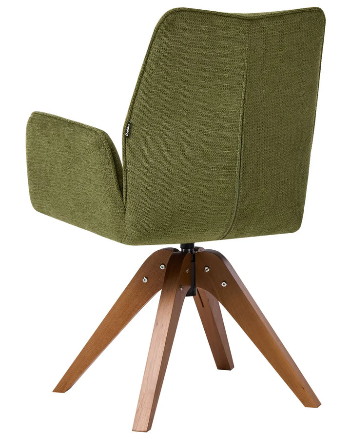 Dining Chair Swivel Faux Linen Green Allison