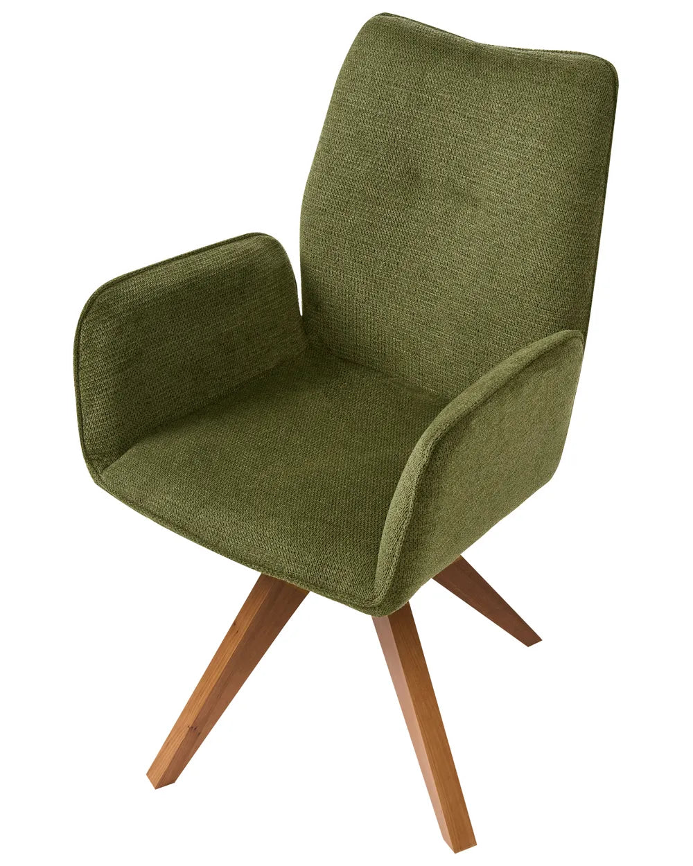 Dining Chair Swivel Faux Linen Green Allison
