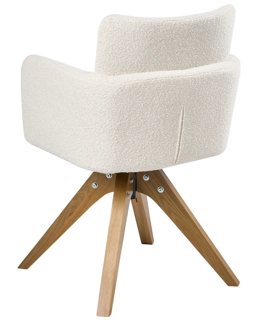 Set of 2 Dining Chairs Swivel Boucle Off-White Missy