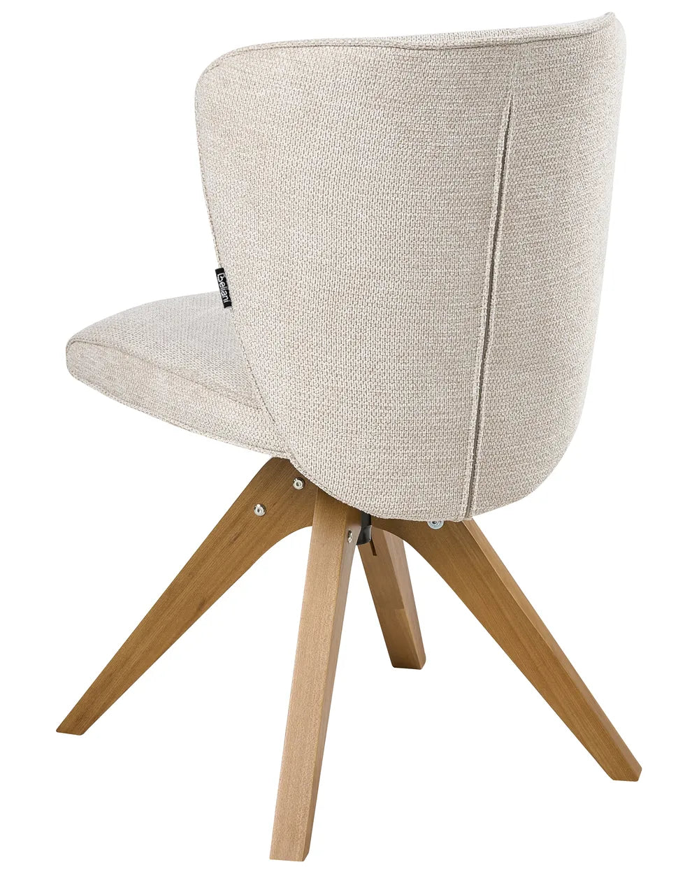 Set of 2 Dining Chairs Swivel Fabric Light Beige Lili