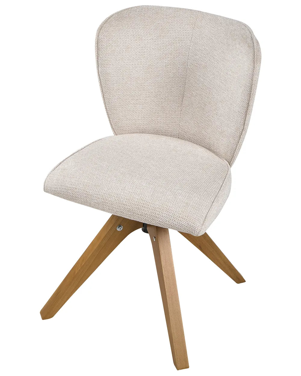 Set of 2 Dining Chairs Swivel Fabric Light Beige Lili