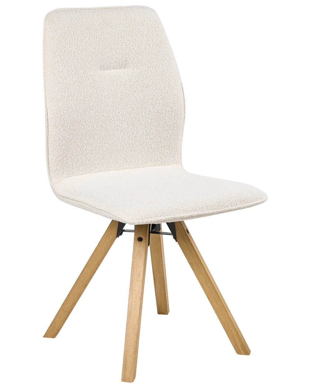 Set of 2 Dining Chairs Swivel Boucle Off-White Hana