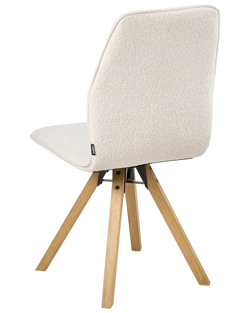 Set of 2 Dining Chairs Swivel Boucle Off-White Hana