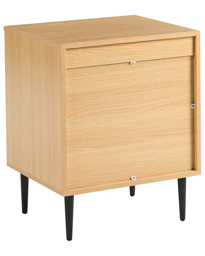 2 Drawer Bedside Table Light Brown Leo