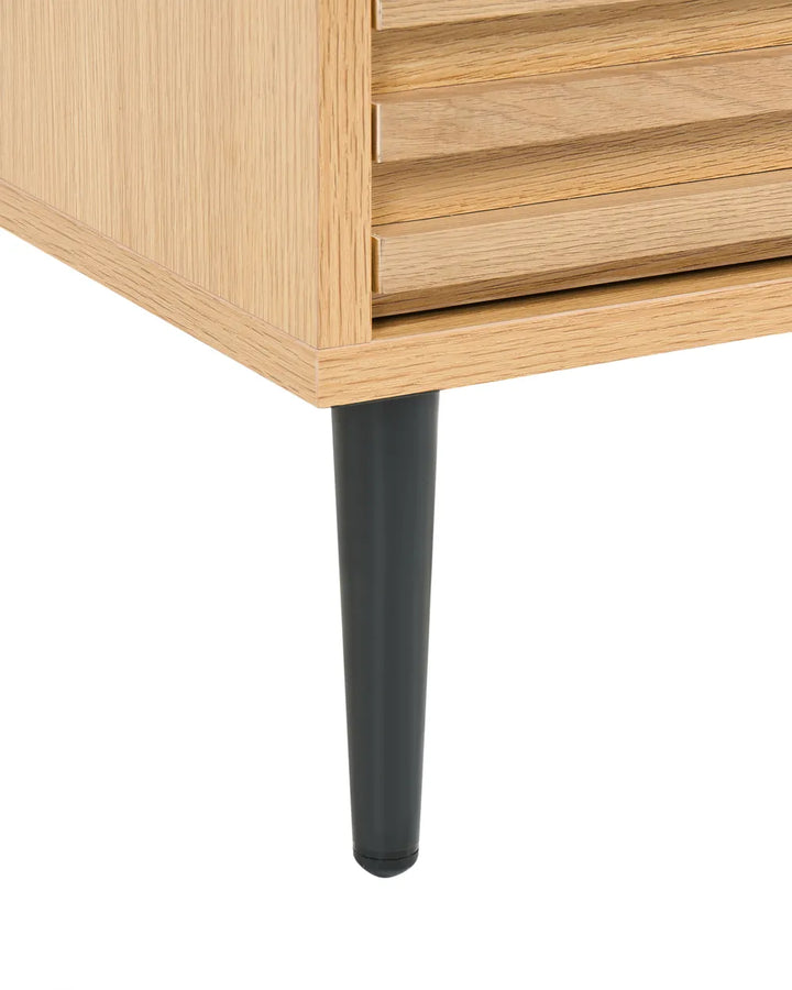2 Drawer Bedside Table Light Brown Leo