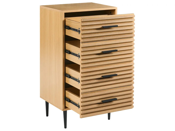 4 Drawer Chest Light Brown Leo