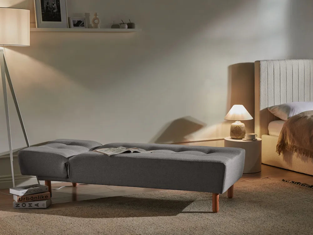 Chaise Longue Fabric Dark Grey Ash