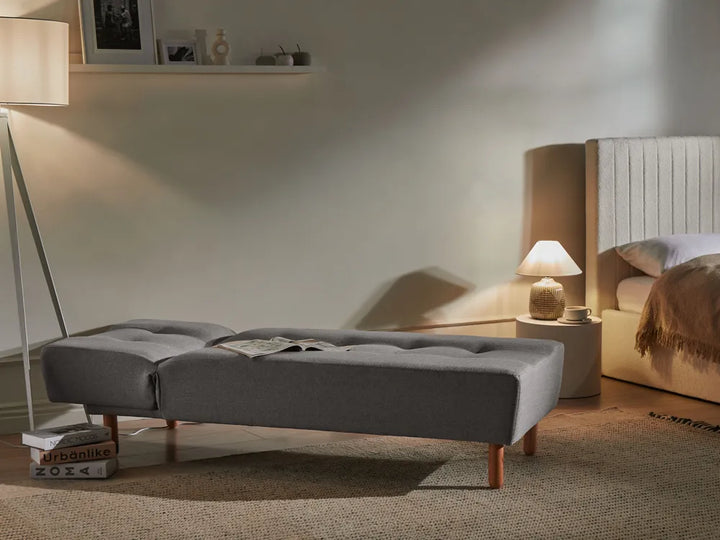 Chaise Longue Fabric Dark Grey Ash