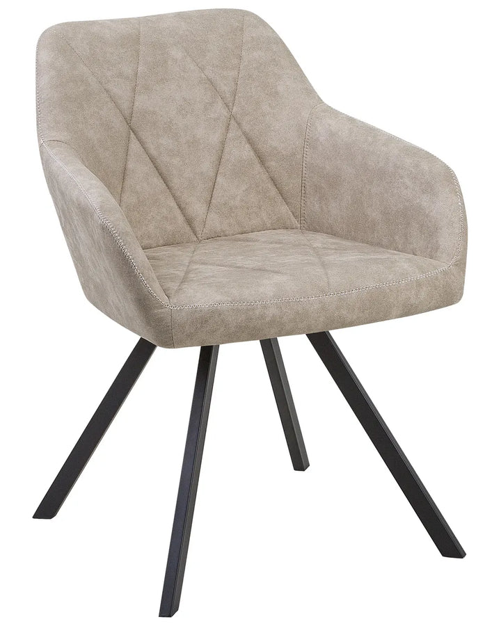 Set of 2 Dining Chairs Fabric Beige Allen