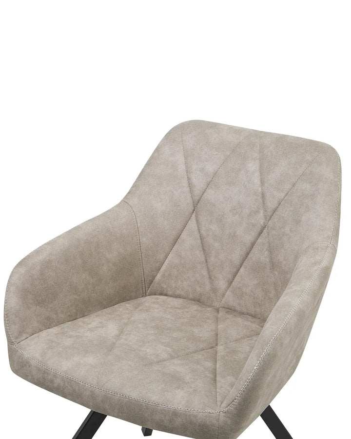 Set of 2 Dining Chairs Fabric Beige Allen