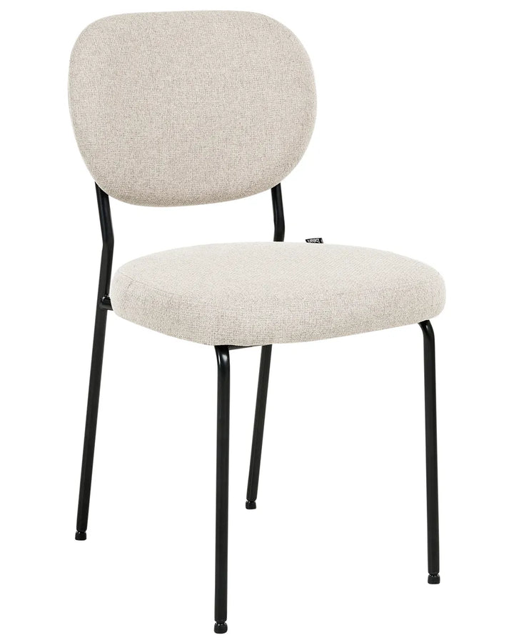 Set of 2 Dining Chairs Fabric Light Beige Althea