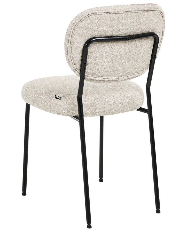 Set of 2 Dining Chairs Fabric Light Beige Althea