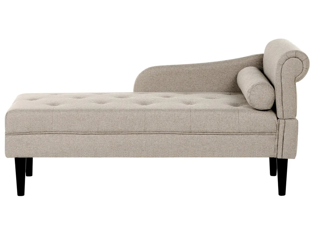 Right-Hand Chaise Lounge Fabric Beige Beracha