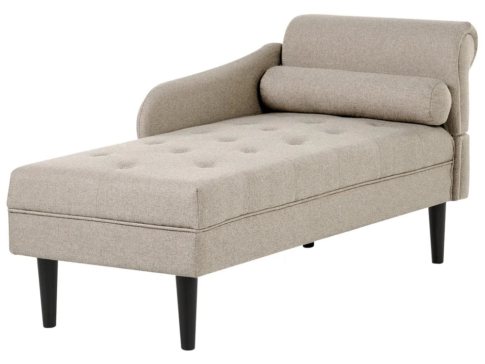 Right-Hand Chaise Lounge Fabric Beige Beracha