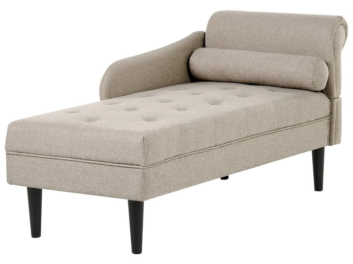 Right-Hand Chaise Lounge Fabric Beige Beracha