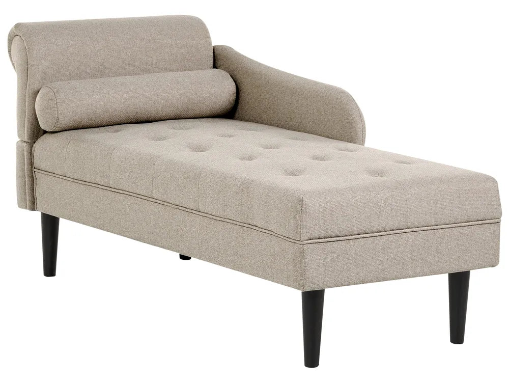 Left-Hand Chaise Lounge Fabric Beige Beracha