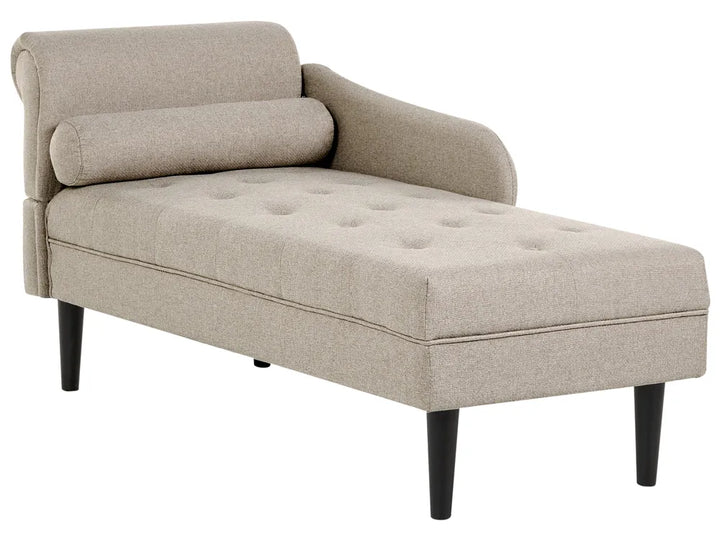 Left-Hand Chaise Lounge Fabric Beige Beracha