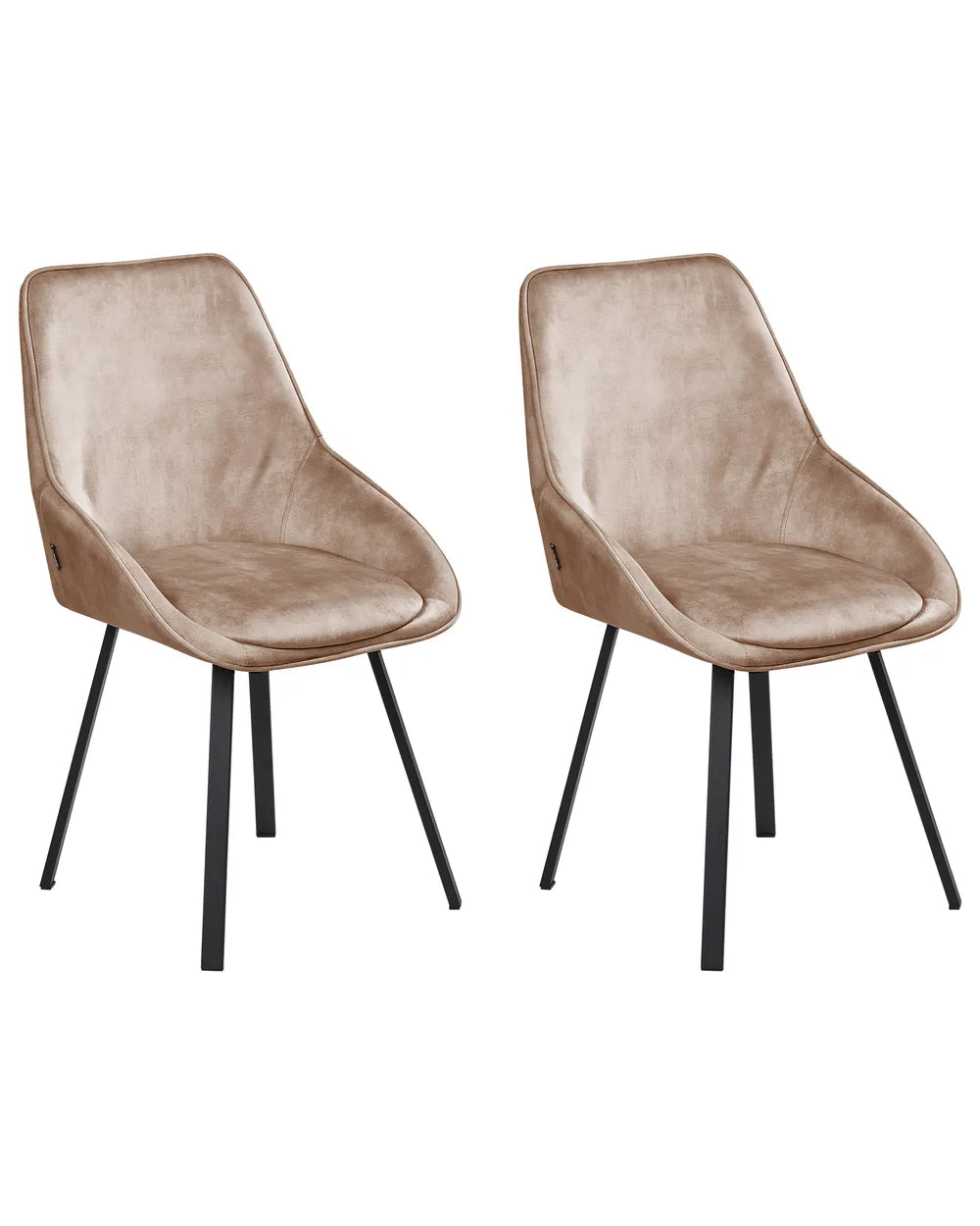 Set of 2 Dining Chairs Swivel Velvet Beige Ira