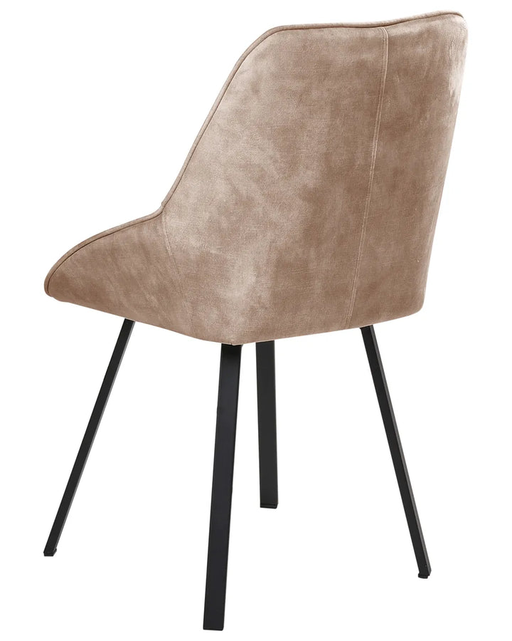 Set of 2 Dining Chairs Swivel Velvet Beige Ira