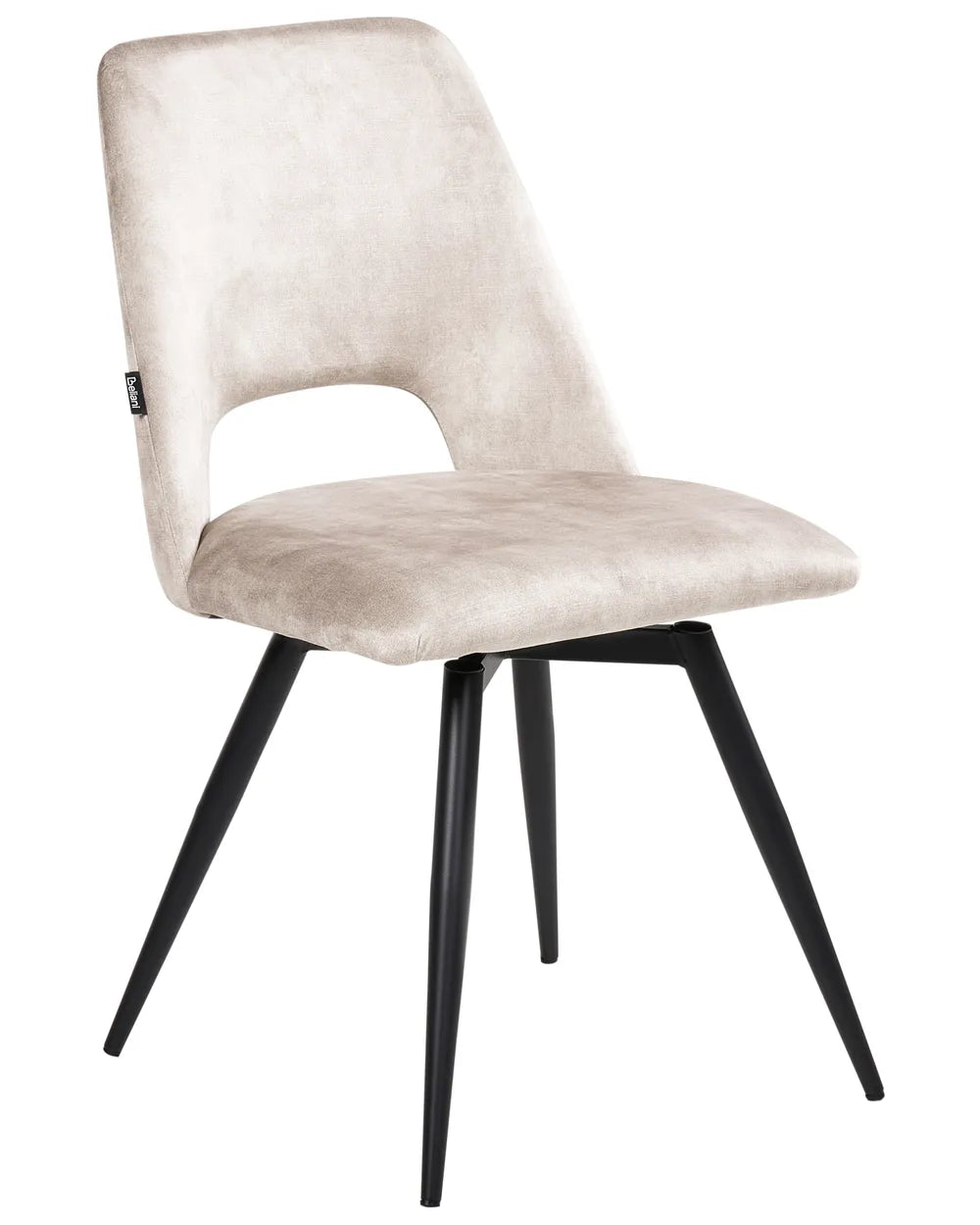 Set of 2 Dining Chairs Swivel Velvet Light Beige Ava