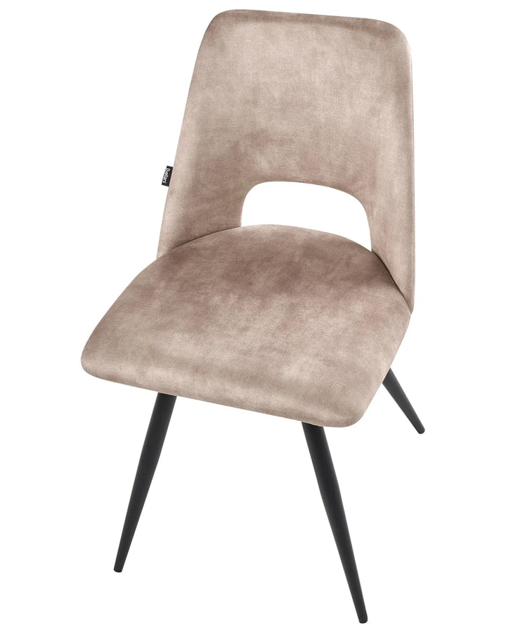 Set of 2 Dining Chairs Swivel Velvet Beige Ava