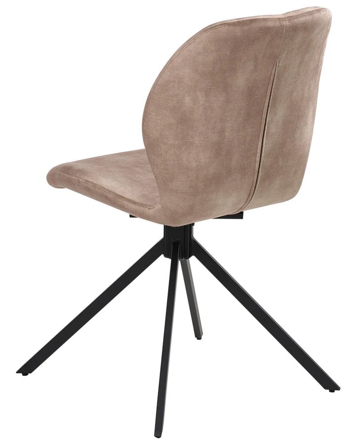 Set of 4 Dining Chairs Swivel Velvet Beige Lily