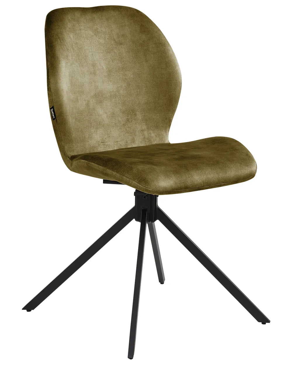 Set of 4 Dining Chairs Swivel Velvet Green Lily