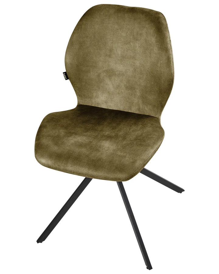Set of 4 Dining Chairs Swivel Velvet Green Lily