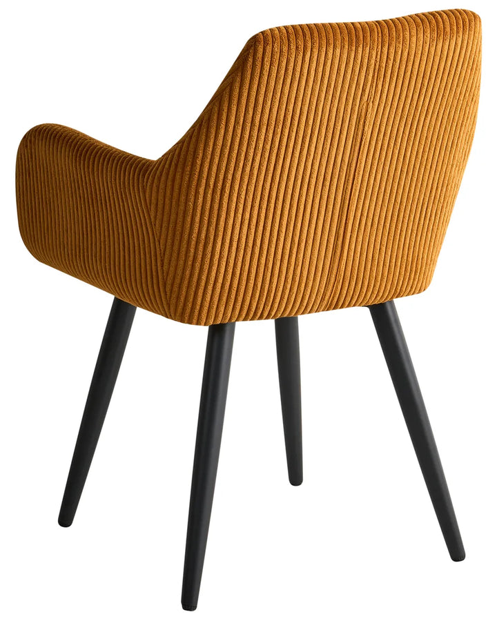 Set of 2 Dining Chairs Corduroy Orange Cami