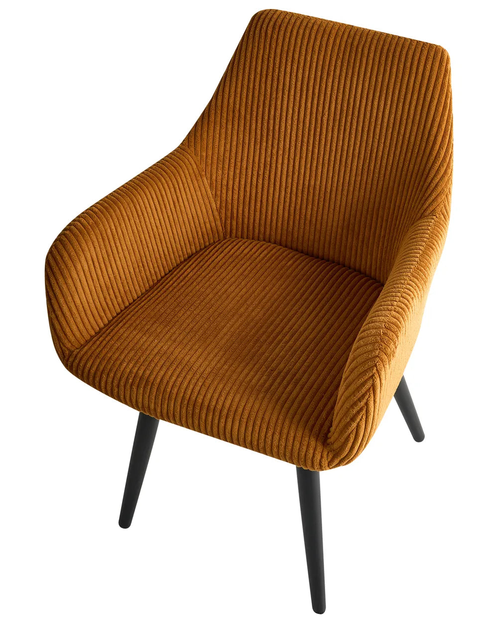 Set of 2 Dining Chairs Corduroy Orange Cami