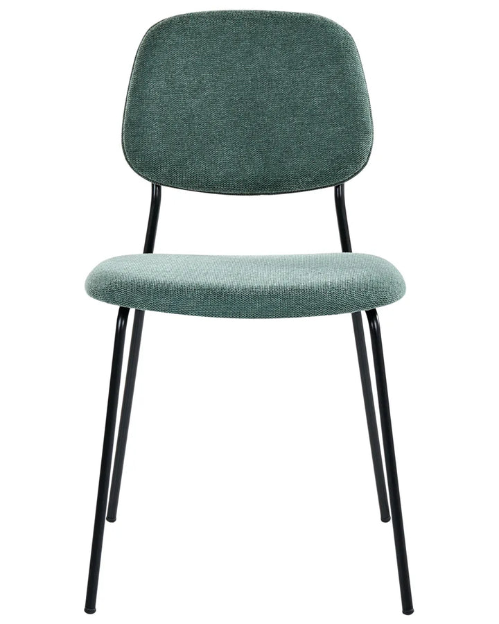 Set of 4 Dining Chairs Fabric Green Pyx
