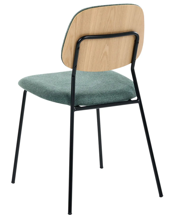 Set of 4 Dining Chairs Fabric Green Pyx