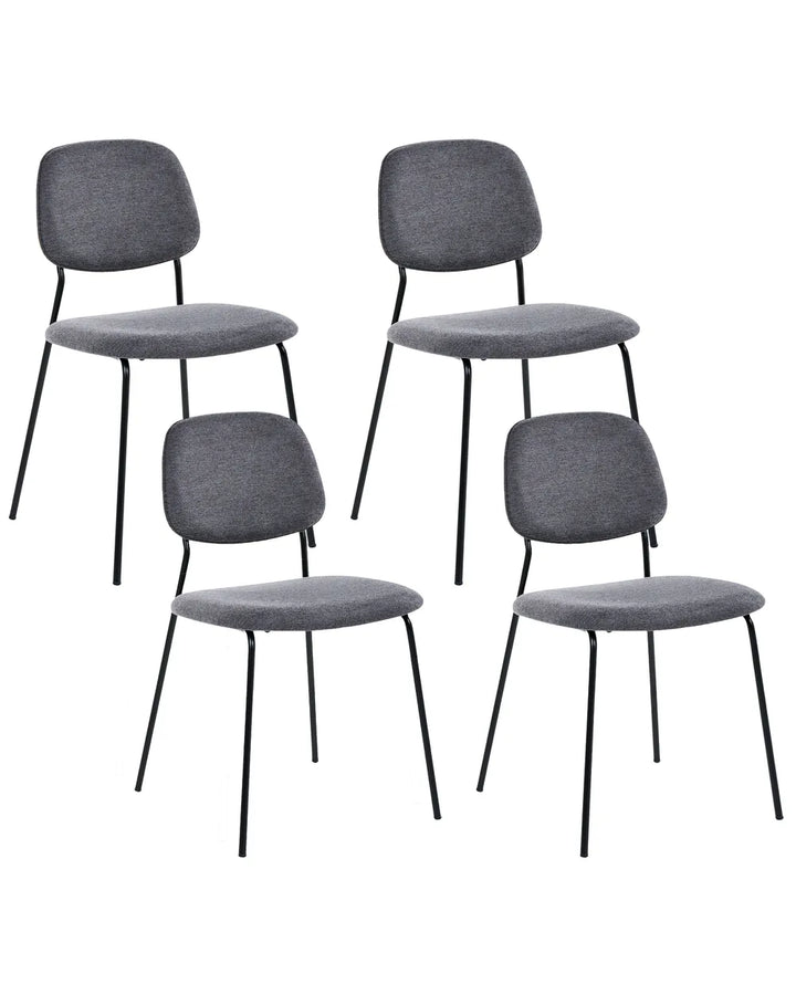 Set of 4 Dining Chairs Fabric Grey Pyx