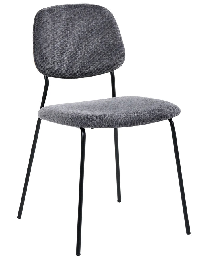 Set of 4 Dining Chairs Fabric Grey Pyx