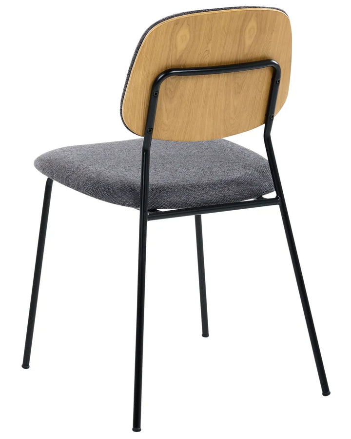 Set of 4 Dining Chairs Fabric Grey Pyx