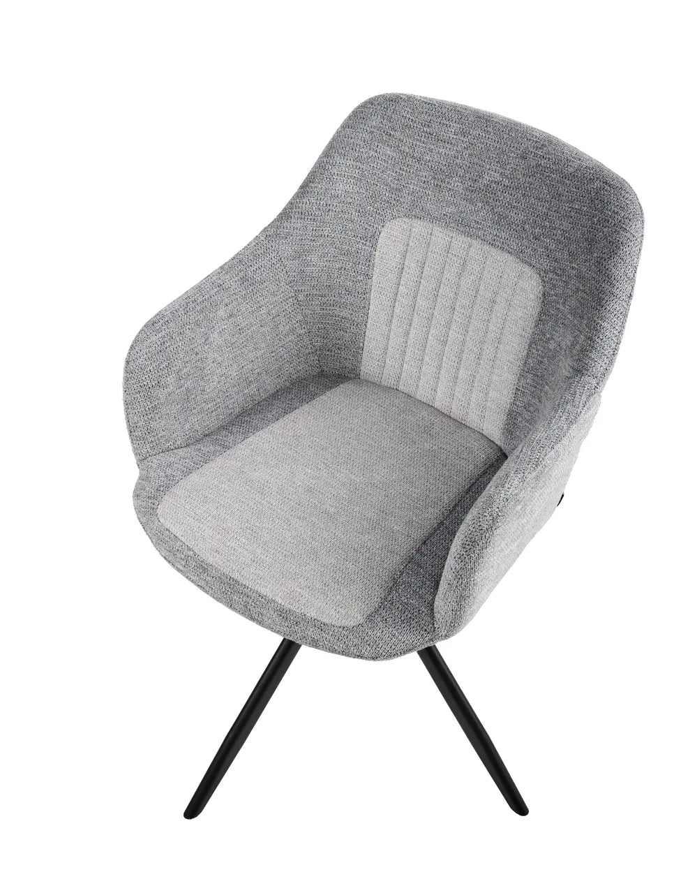 Set of 2 Dining Chairs Swivel Fabric Grey Kelly