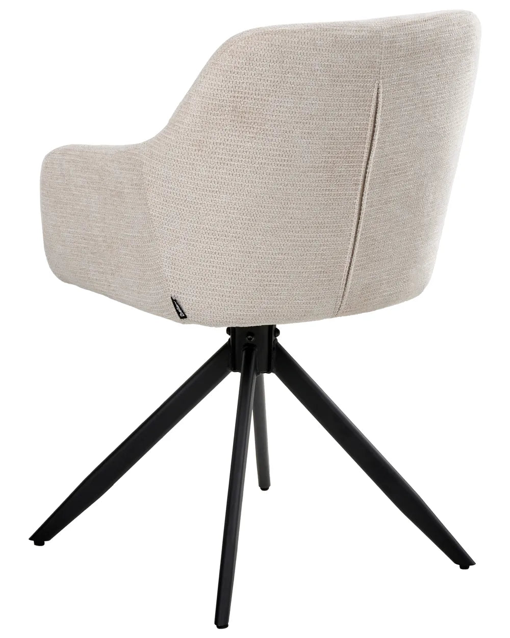 Set of 2 Dining Chairs Swivel Fabric Light Beige Kelly