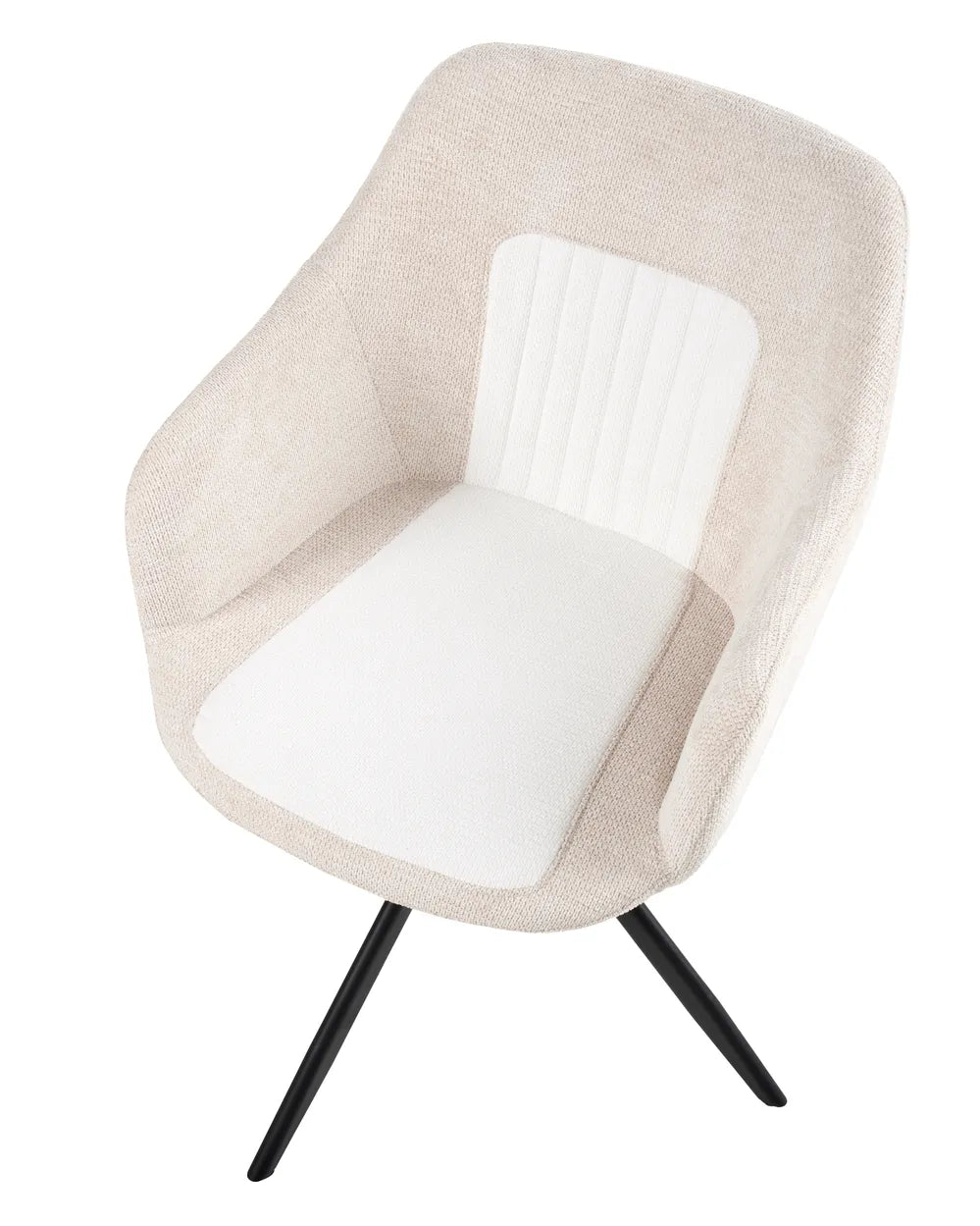 Set of 2 Dining Chairs Swivel Fabric Light Beige Kelly