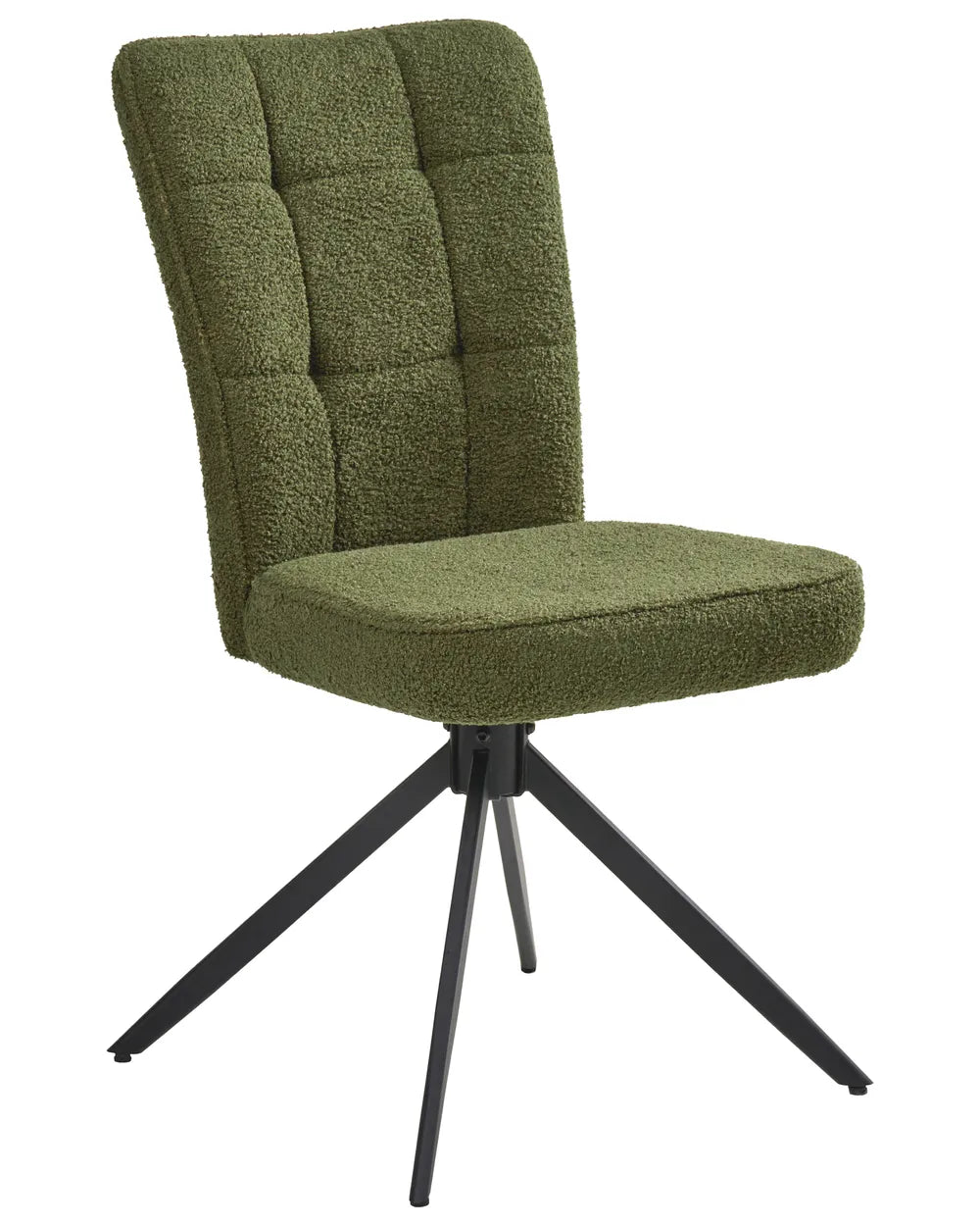 Set of 2 Dining Chairs Swivel Boucle Green Merry