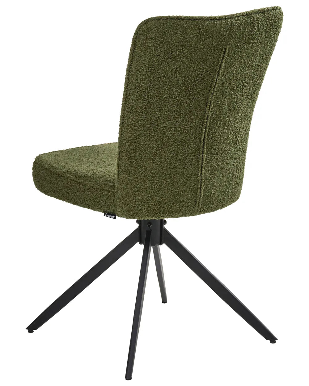Set of 2 Dining Chairs Swivel Boucle Green Merry