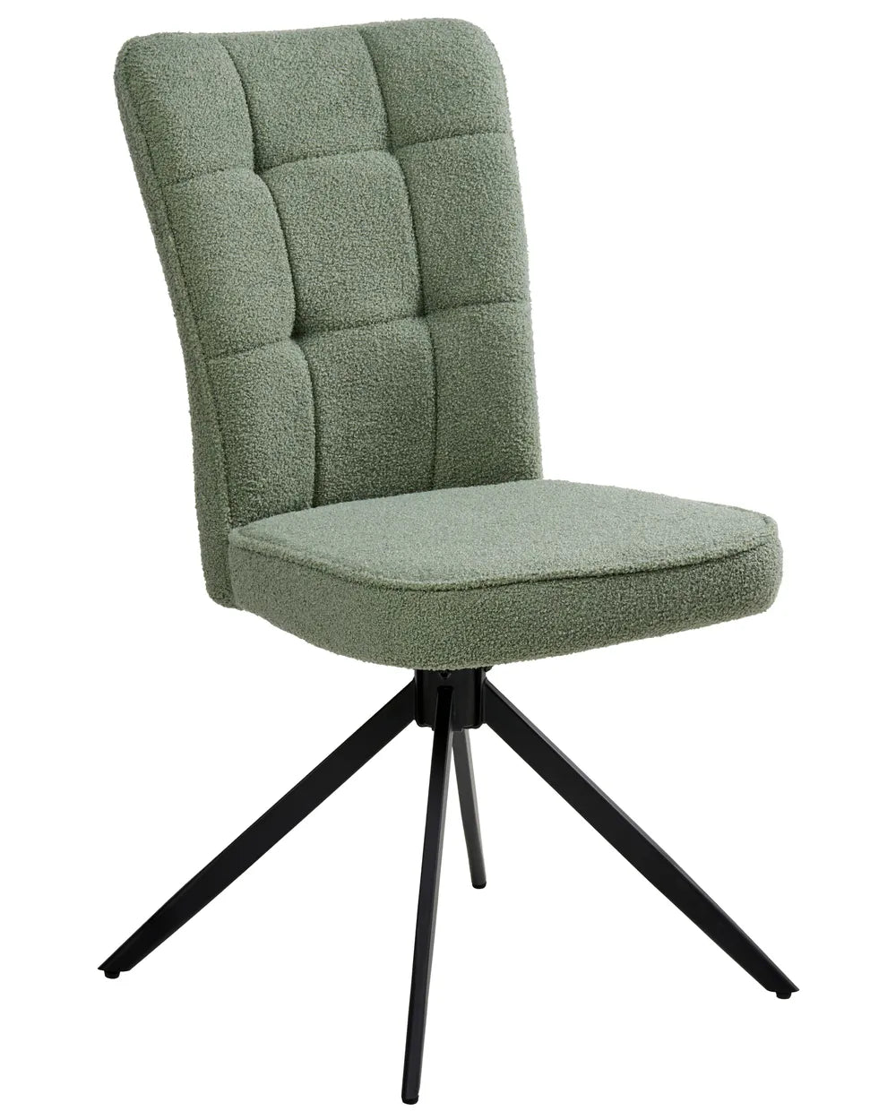 Set of 2 Dining Chairs Swivel Boucle Light Green Merry